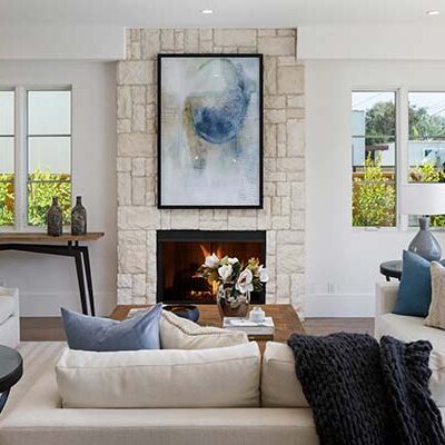 Living room remodeled in a Farmhouse style