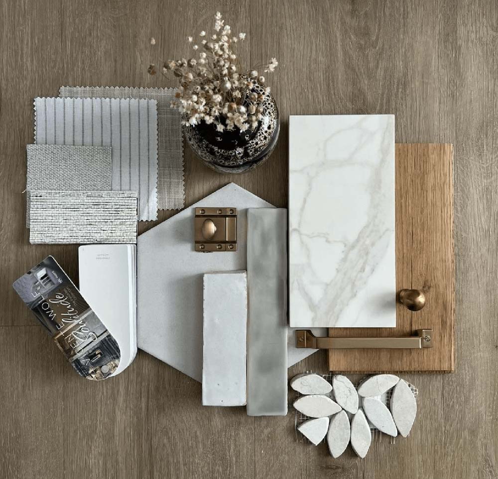 Variety of materials for residential interior design in Los Angeles